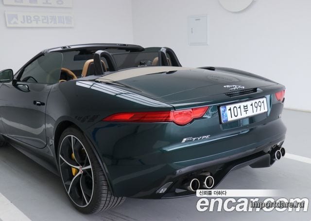JAGUAR F-TYPE 2015 — 47 769 км, тёмно-зелёный, Корея — под ключ — фото 1