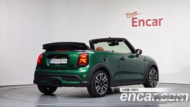MINI COOPER S CONVERTIBLE 2024 — 11 855 км, тёмно-зелёный, Корея — под ключ — фото 2