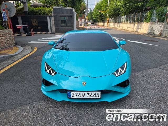 LAMBORGHINI HURACAN 2021 — 9 600 км, синий, Корея — под ключ — фото 1