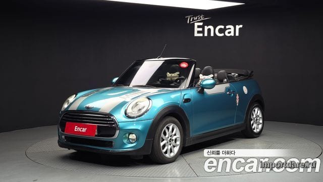 MINI COOPER CONVERTIBLE 2018 — 142 103 км, голубой, Корея — под ключ — фото 1