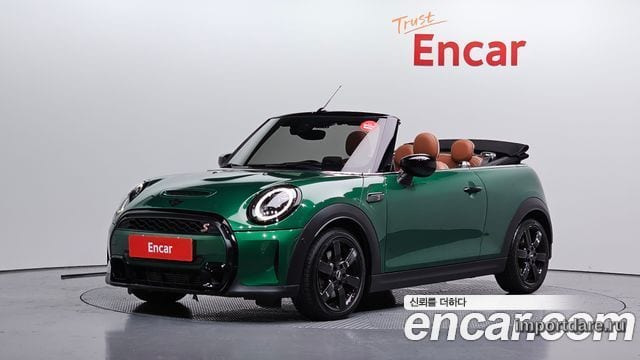 MINI COOPER S CONVERTIBLE 2022 — 65 685 км, тёмно-зелёный, Корея — под ключ — фото 1