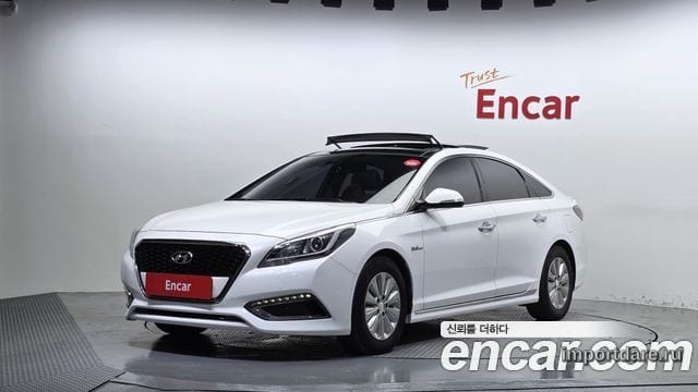 HYUNDAI SONATA HYBRID 2015 — 181 524 км, белый, Корея — под ключ — фото 1