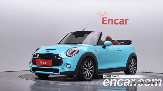 MINI COOPER S CONVERTIBLE 2018 — 95 297 км, голубой, Корея — под ключ — фото 1