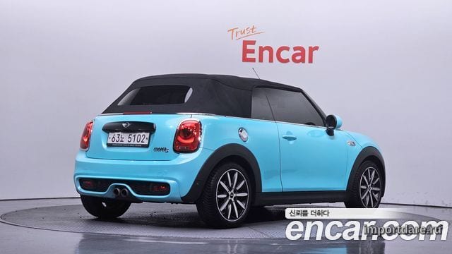 MINI COOPER S CONVERTIBLE 2018 — 95 297 км, голубой, Корея — под ключ — фото 2