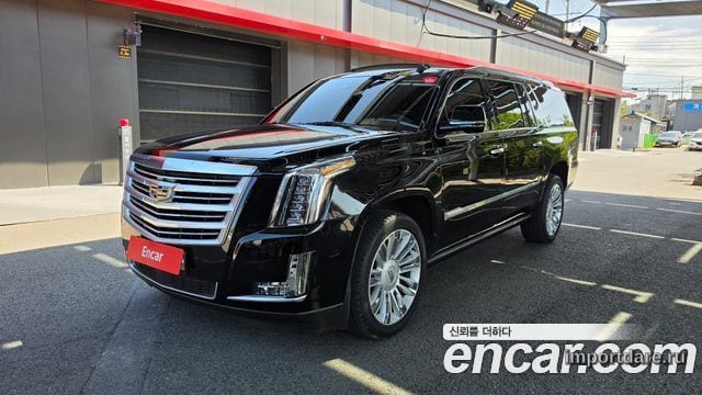CADILLAC ESCALADE 2016 — 106 597 км, чёрный, Корея — под ключ — фото 1