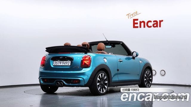 MINI COOPER S CONVERTIBLE 2019 — 33 134 км, голубой, Корея — под ключ — фото 2