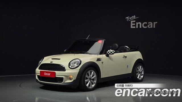 MINI COOPER S CONVERTIBLE 2014 — 126 408 км, белый-перламутр, Корея — под ключ — фото 1