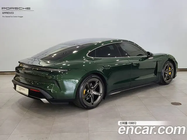 PORSCHE TAYCAN 2025 — 12 300 км, тёмно-зелёный, Корея — под ключ — фото 2