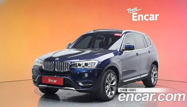 BMW X3 2015 — 139 557 км, синий, Корея — под ключ — фото 2