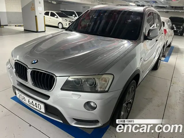BMW X3 2011 — 204 216 км, серебристый, Корея — под ключ — фото 1