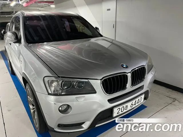BMW X3 2011 — 204 216 км, серебристый, Корея — под ключ — фото 2