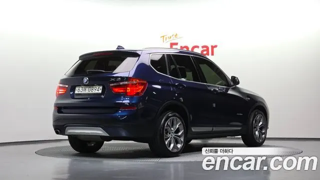 BMW X3 2016 — 165 537 км, синий, Корея — под ключ — фото 2