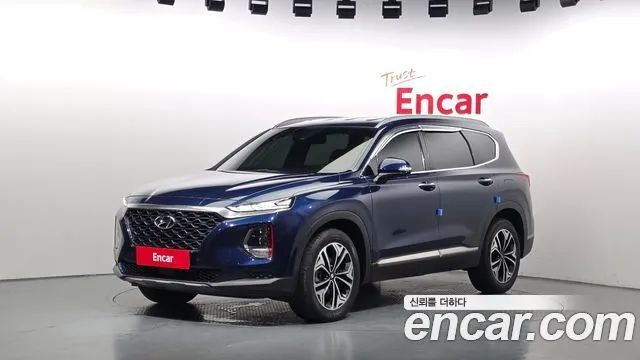 HYUNDAI SANTA FE 2019 — 142 754 км, синий, Корея — под ключ — фото 1