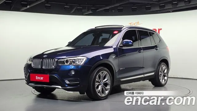 BMW X3 2016 — 208 714 км, синий, Корея — под ключ — фото 1