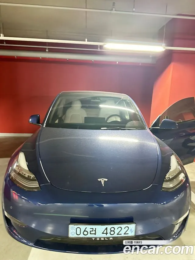 TESLA MODEL Y 2021 — 88 900 км, синий, Корея — под ключ — фото 9
