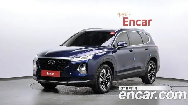 HYUNDAI SANTA FE 2019 — 61 568 км, синий, Корея — под ключ — фото 1