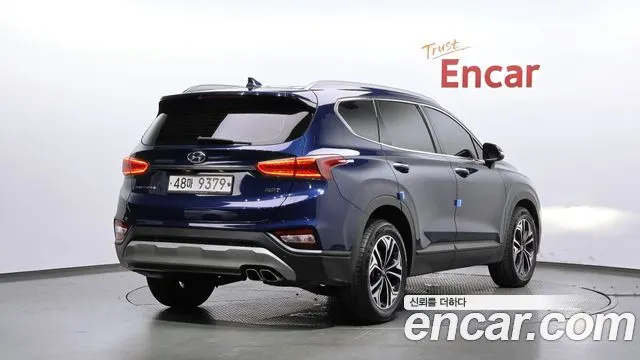 HYUNDAI SANTA FE 2019 — 61 568 км, синий, Корея — под ключ — фото 2