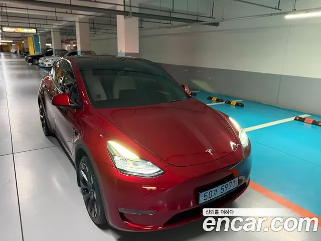 TESLA MODEL Y 2024 — 55 100 км, красный, Корея — под ключ — фото 11