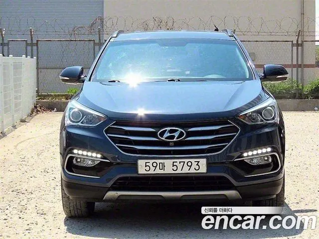 HYUNDAI SANTA FE 2016 — 185 251 км, синий, Корея — под ключ — фото 1