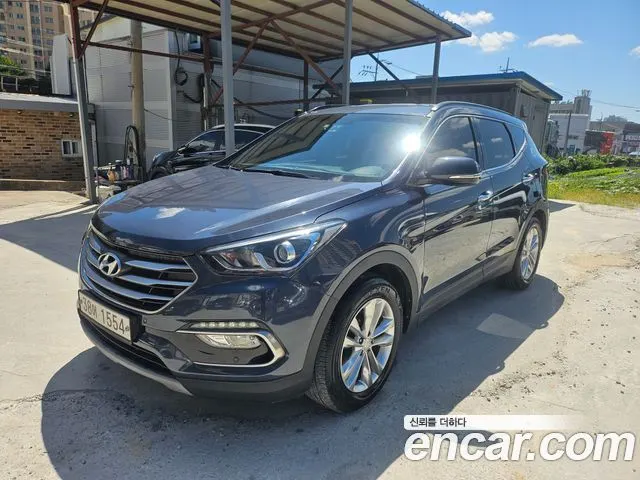 HYUNDAI SANTA FE 2018 — 117 000 км, синий, Корея — под ключ — фото 1