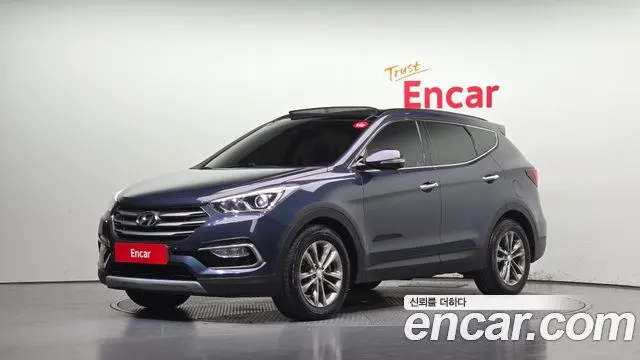 HYUNDAI SANTA FE 2018 — 164 345 км, синий, Корея — под ключ — фото 1