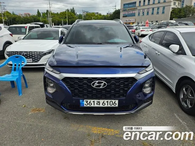 HYUNDAI SANTA FE 2019 — 119 600 км, синий, Корея — под ключ — фото 1